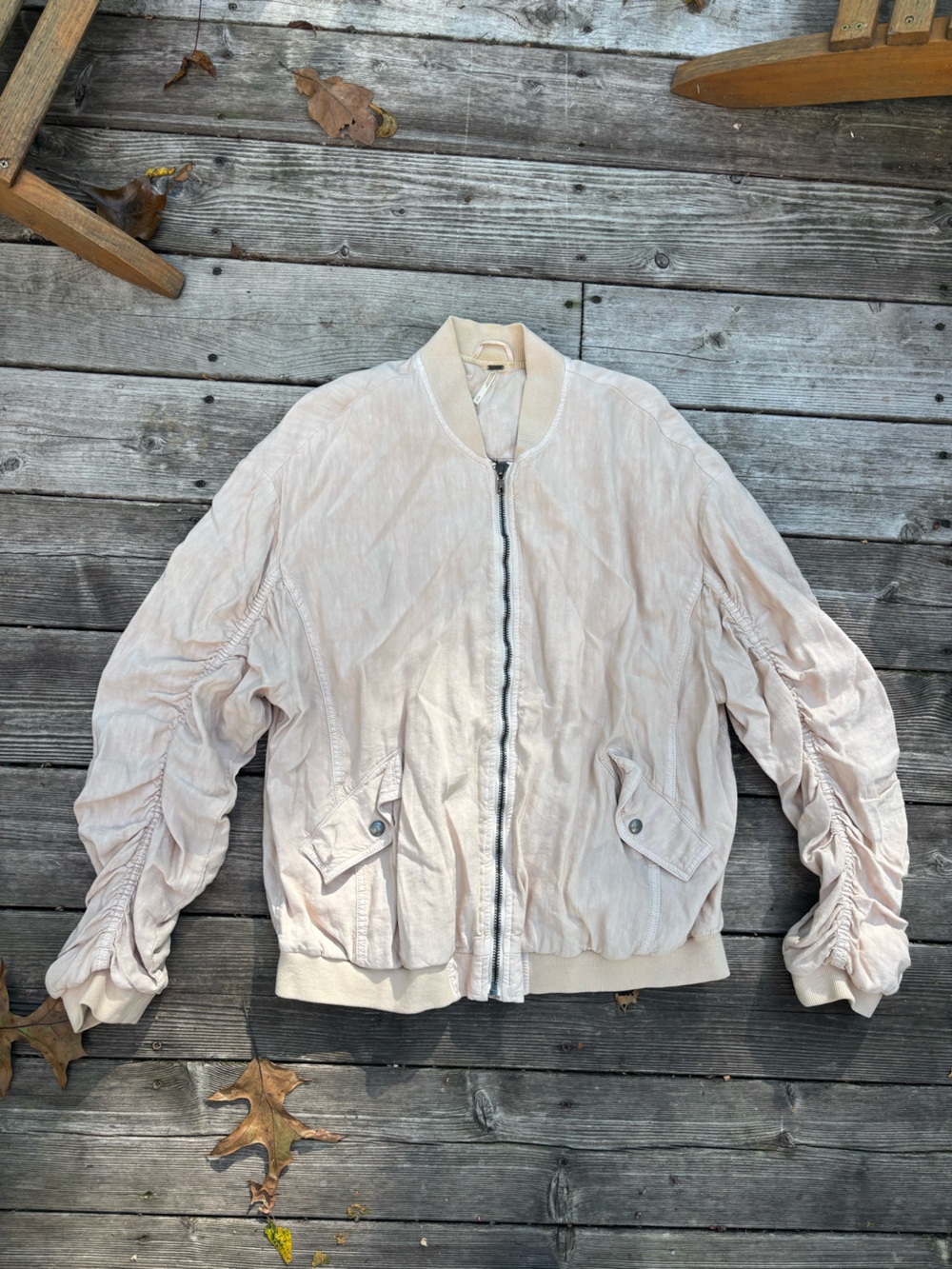 Free People Light Blush Bomber Jacket